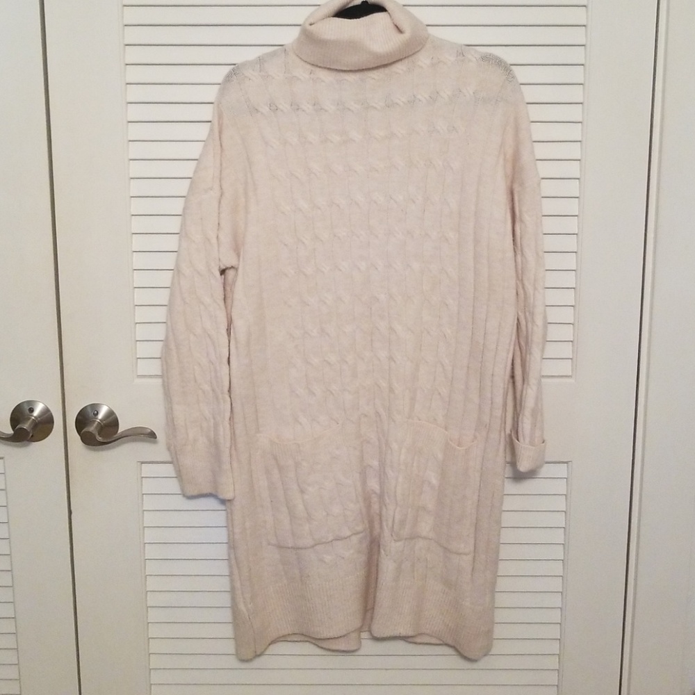 Primark Ivory Thick Cable Knit Sweater Dress